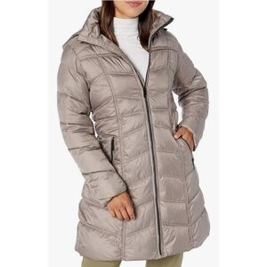 Big Chill NEW! Women's Chevron Quilted Puffer With Hood in Putty Medium